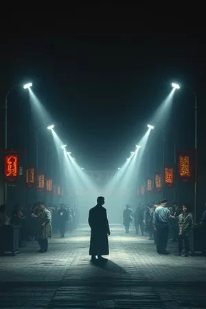 《第八个清晨》封面：清晨薄雾中的老式居民楼走廊